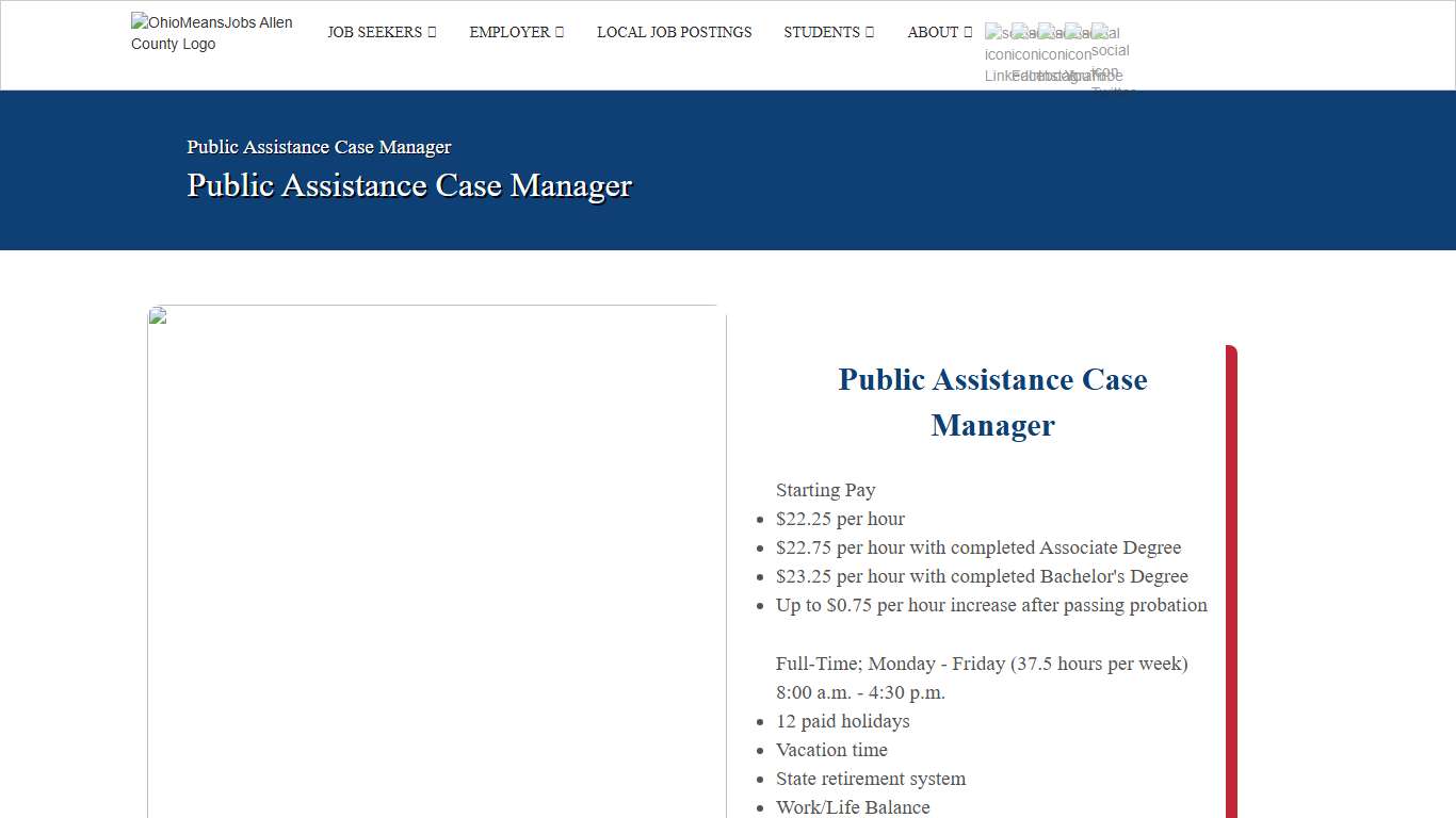 Public Assistance Case Manager | OMJ Allen County